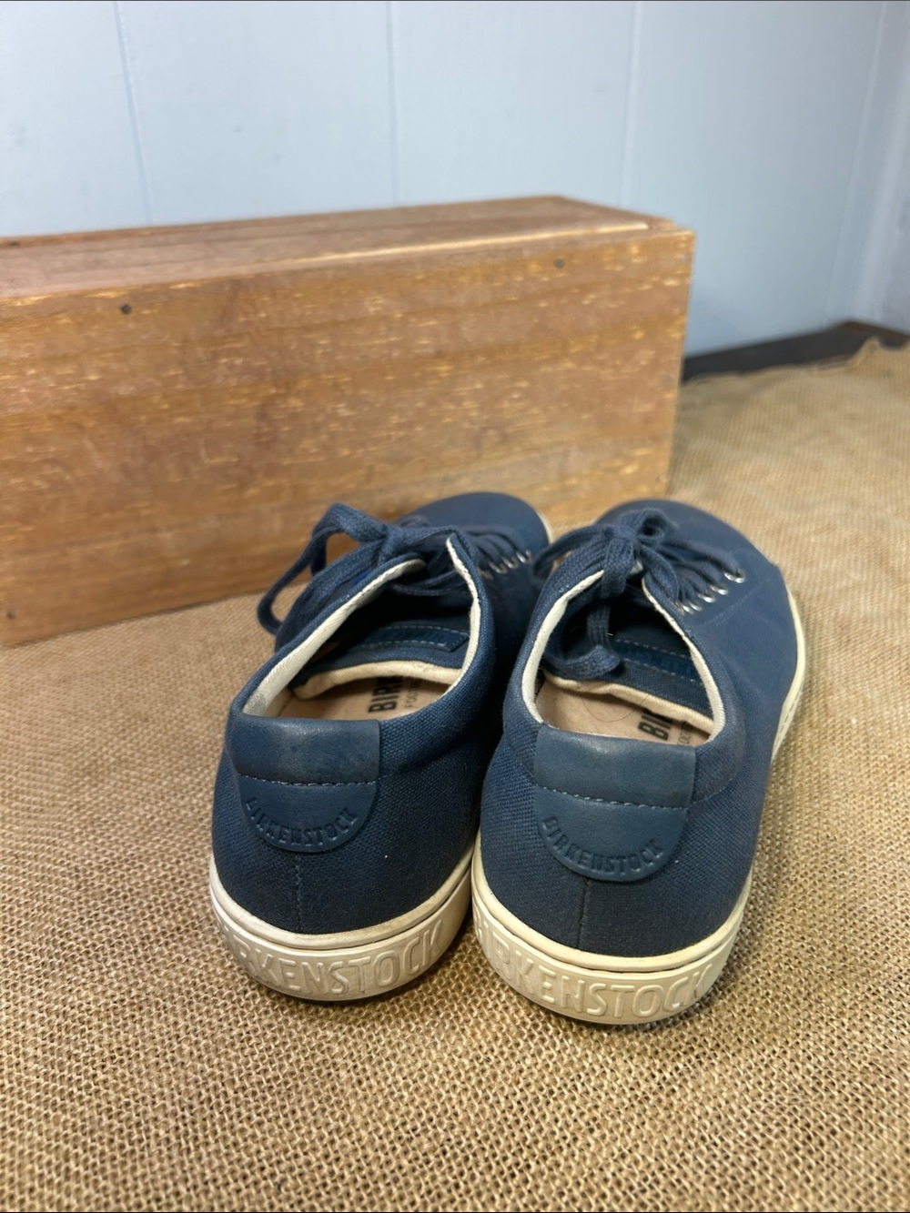 Birkenstock Navy Canvas Low-Top Sneakers - Picture 4 of 7